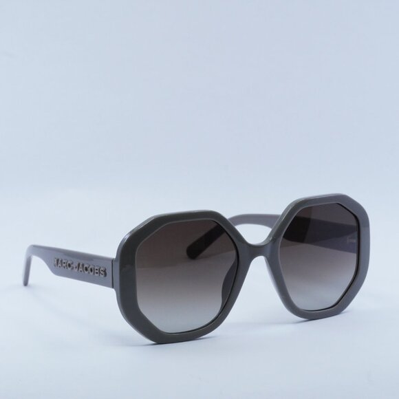 Marc Jacobs MARC 659/S 0KB7 HA Sunglasses Grey Geometric Frame, Brown Lenses - Picture 5 of 10
